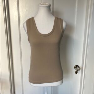 LOFT Brown Ribbed Tank Top